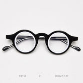 Lorin Retro Round TR90 Optical Glasses Frames Round Frames Southood Black White